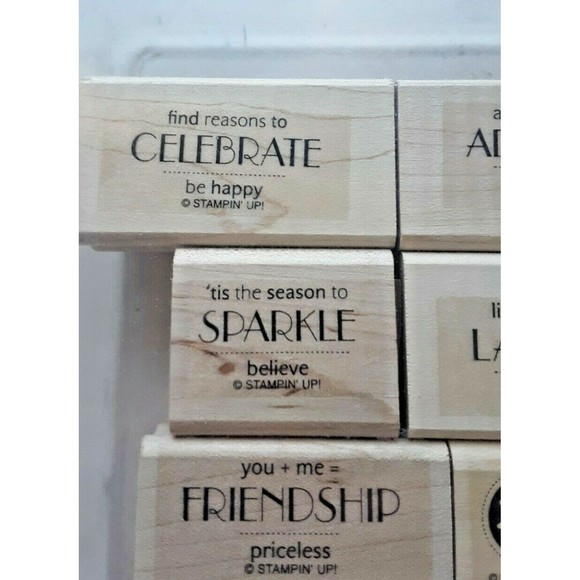 Stampin' Up! "Sweet Serendipity" Stamp Set Wood Mounted Retired Sparkle Laughter - Picture 4 of 10